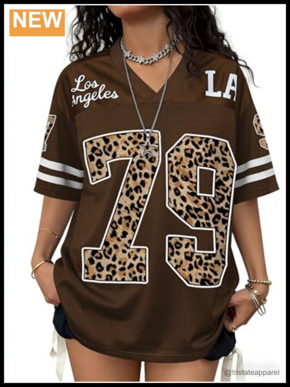 Oversized Graphic Tee Y2K Streetwear V Neck Short Sleeve Football Jersey